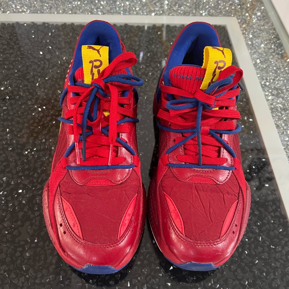 Puma Red Sneakers with Blue Accents